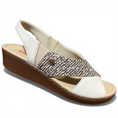 Romulo Sandalia Caf&eacute;-Crema Mujer Talla 35 Ref 5351